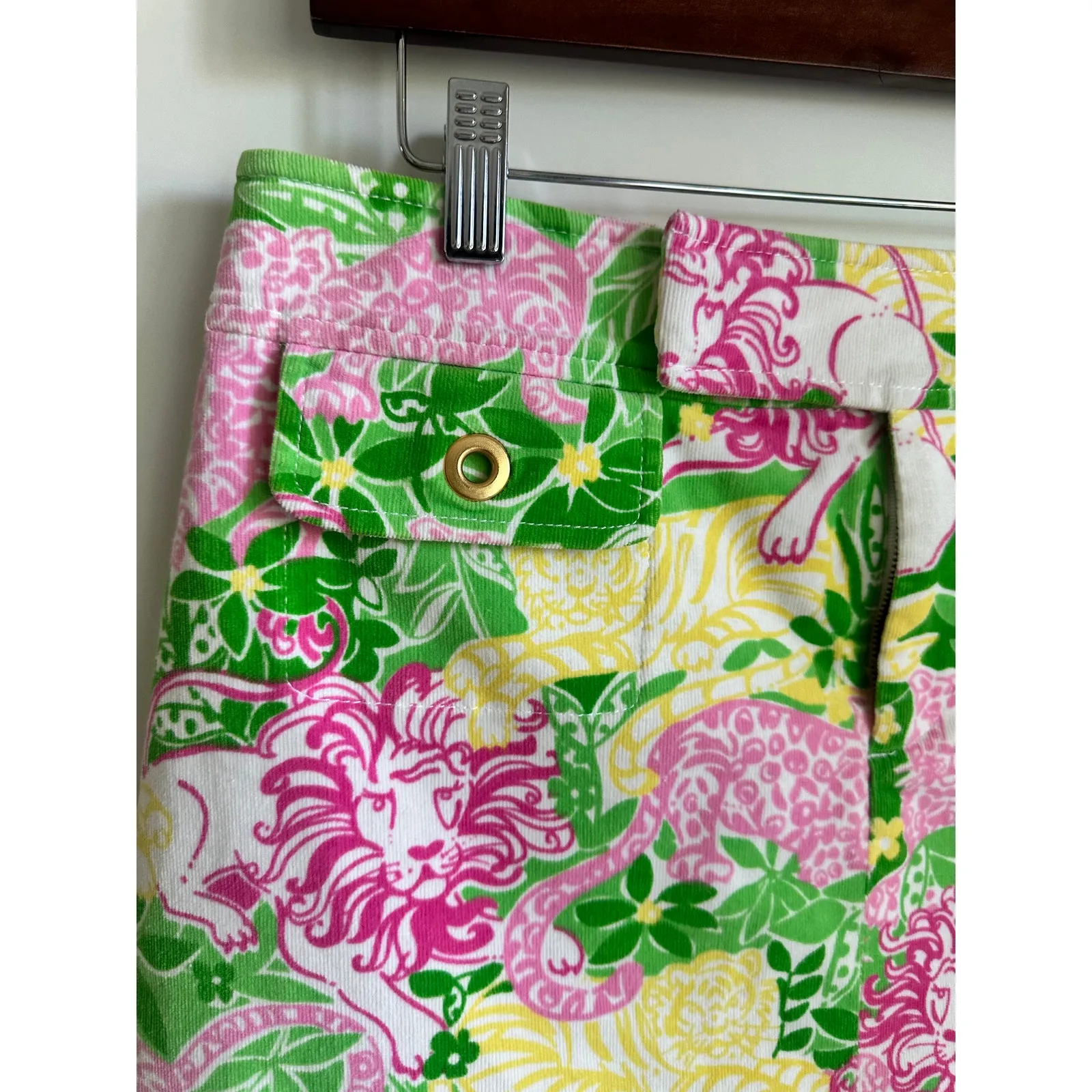 Lilly Pultzer Mini skirt Animal Crackers Lion Tiger JUngle Pastel Print Size 6 - Image 5