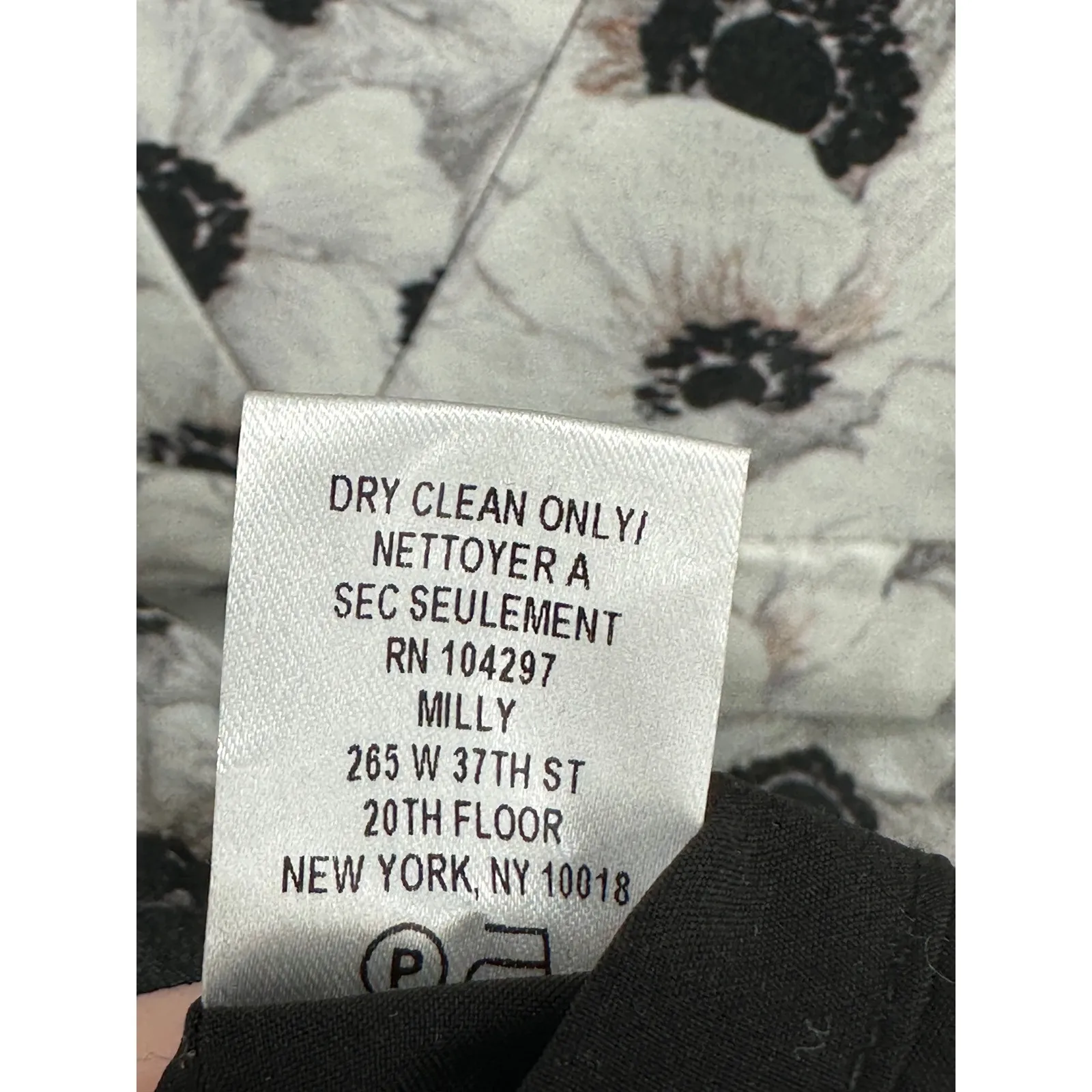 Milly Ombre Camellia Coco Dress Women Size 8 Black White Floral Cap Sleeve Mini - Image 8