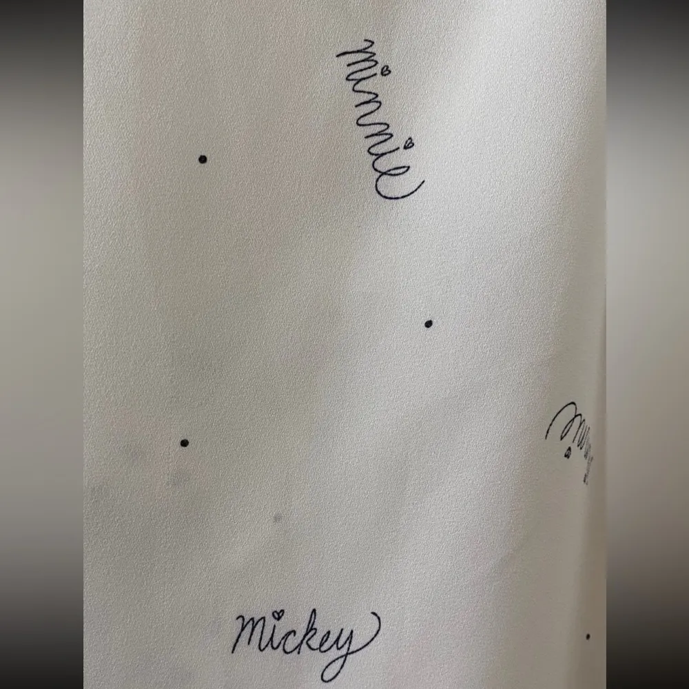 LC Lauren Conrad Disney White Sleeveless XS Blouse Bow & Minnie Mickey - Image 8