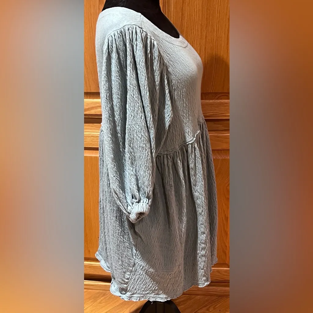 Free People Beach Get Obsessed Tiered Gauzy Babydoll Dress Light Blue‎ Size XS/S - Image 14