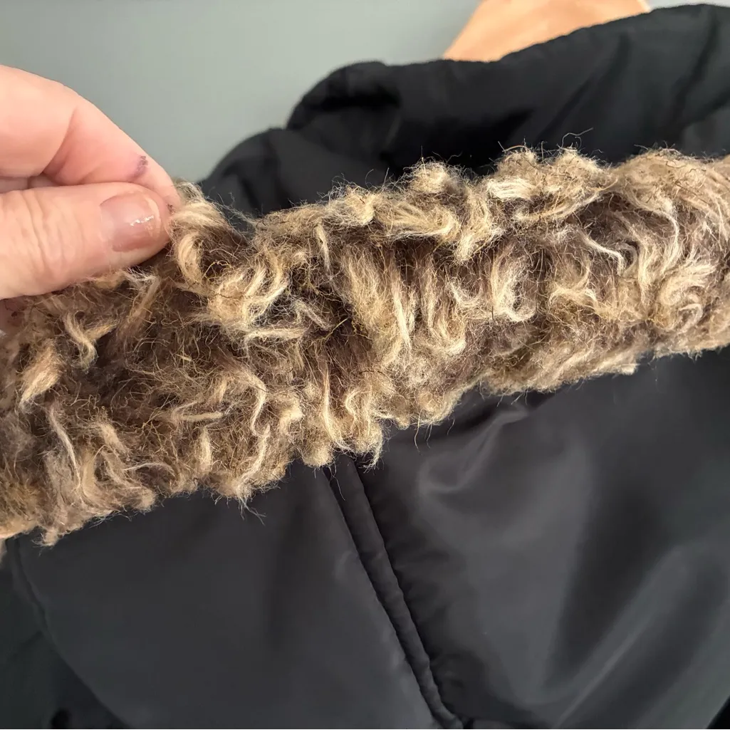 St. John's Bay Black Puffer Winter Coat with faux fur lined hood - Image 8