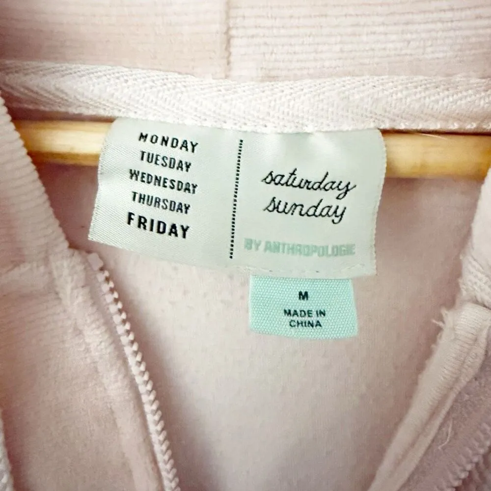 SATURDAY SUNDAY x ANTHROPOLOGIE | Pink Cozy Velvet Hooded Jumpsuit | Medium - Image 7