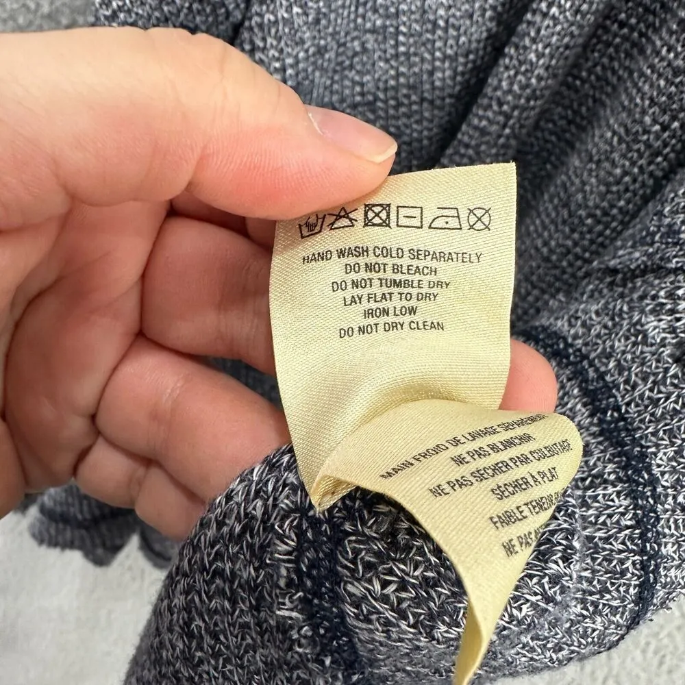 Anthropologie Deletta‎ Top Womens Small Blue Knit Cold Shoulder Oversized Boho - Image 7