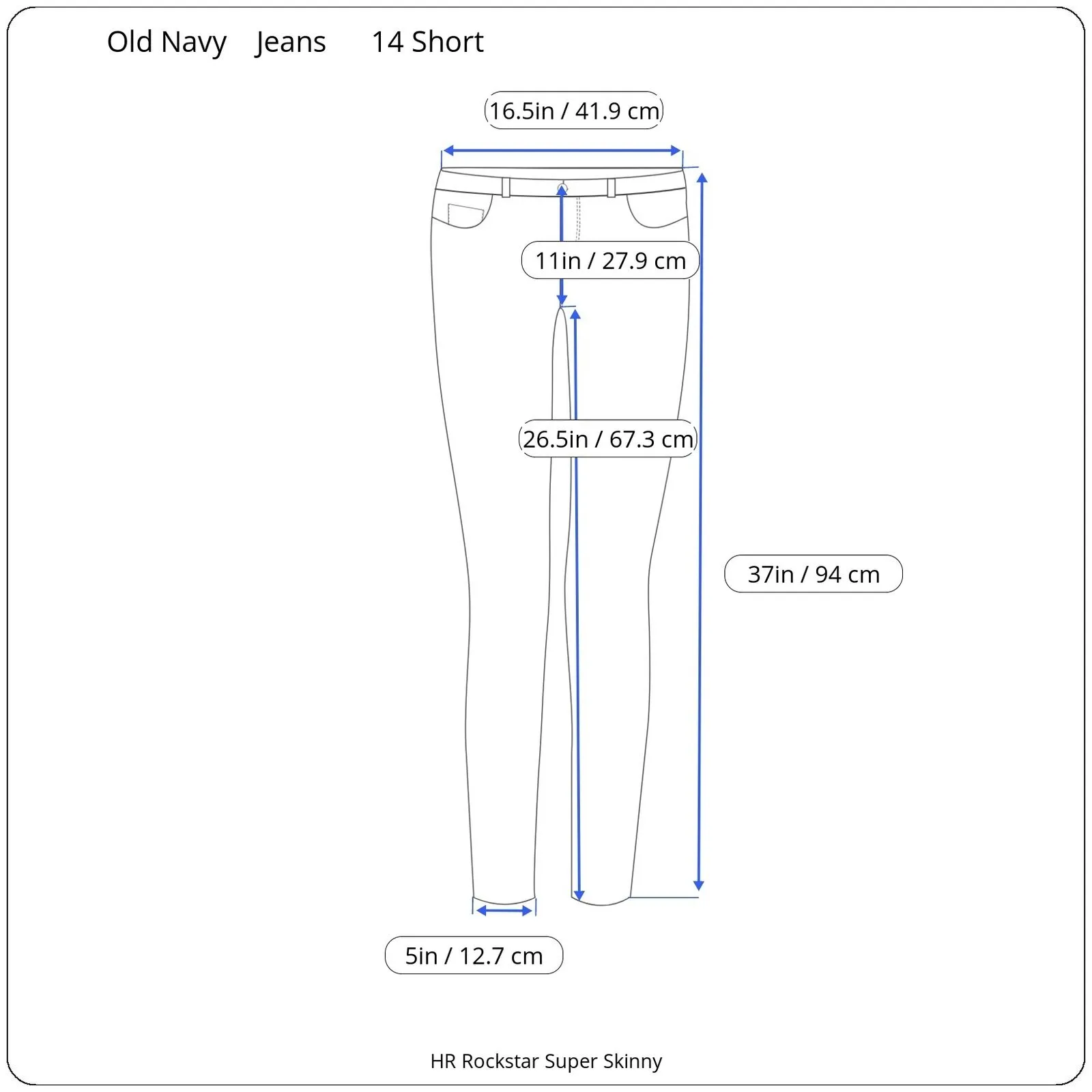 Old Navy Womens Jeans Size 12 Short High‎ Rise Rockstar Super Skinny Distressed - Image 11