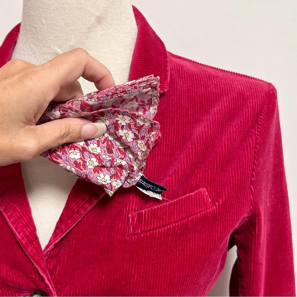 American Eagle Raspberry Red Corduroy Button Front Handkerchief Vintage New - Image 3