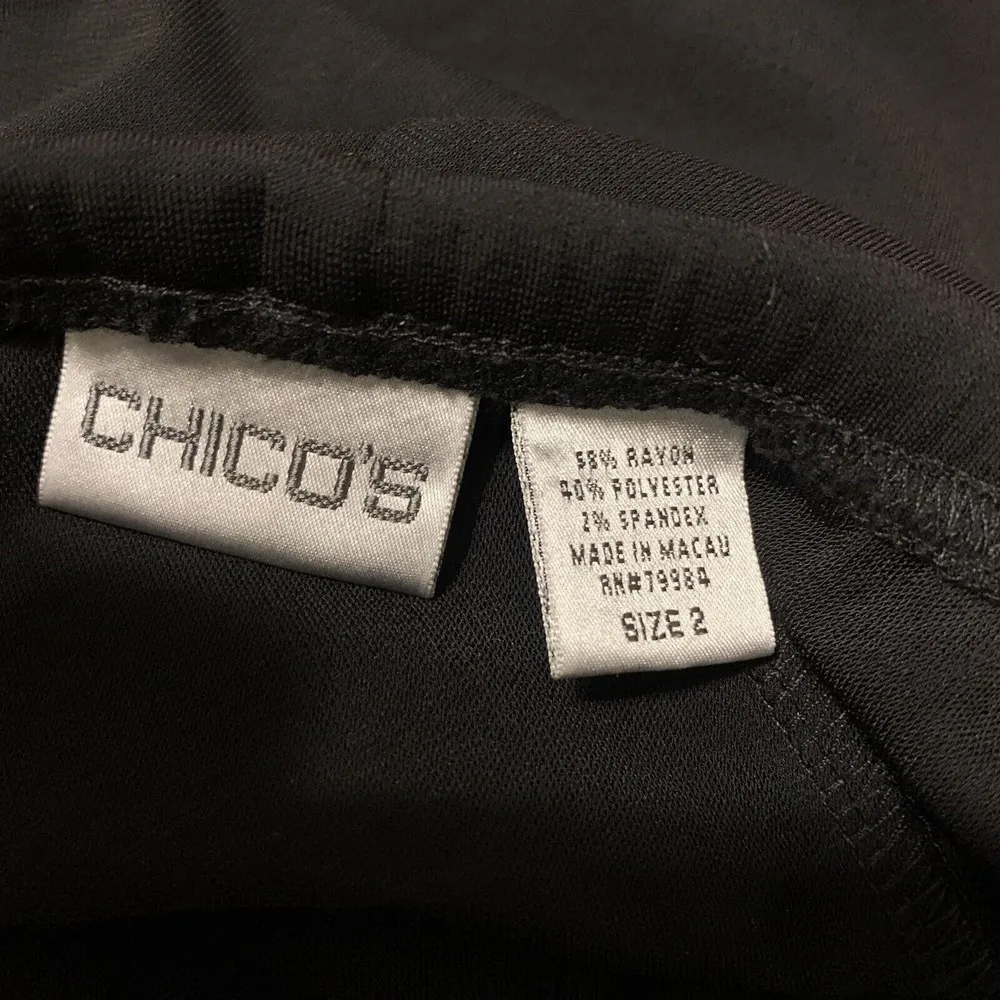 Chico's Womens Size Large Black Stretch Pull On Drawstring Waist Dress Pants - Image 4