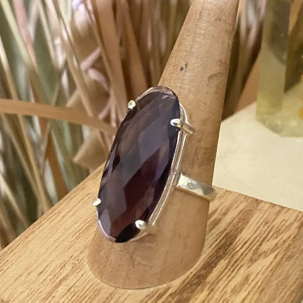 Purple Amethyst Faceted Ring Size 9 - Image 3
