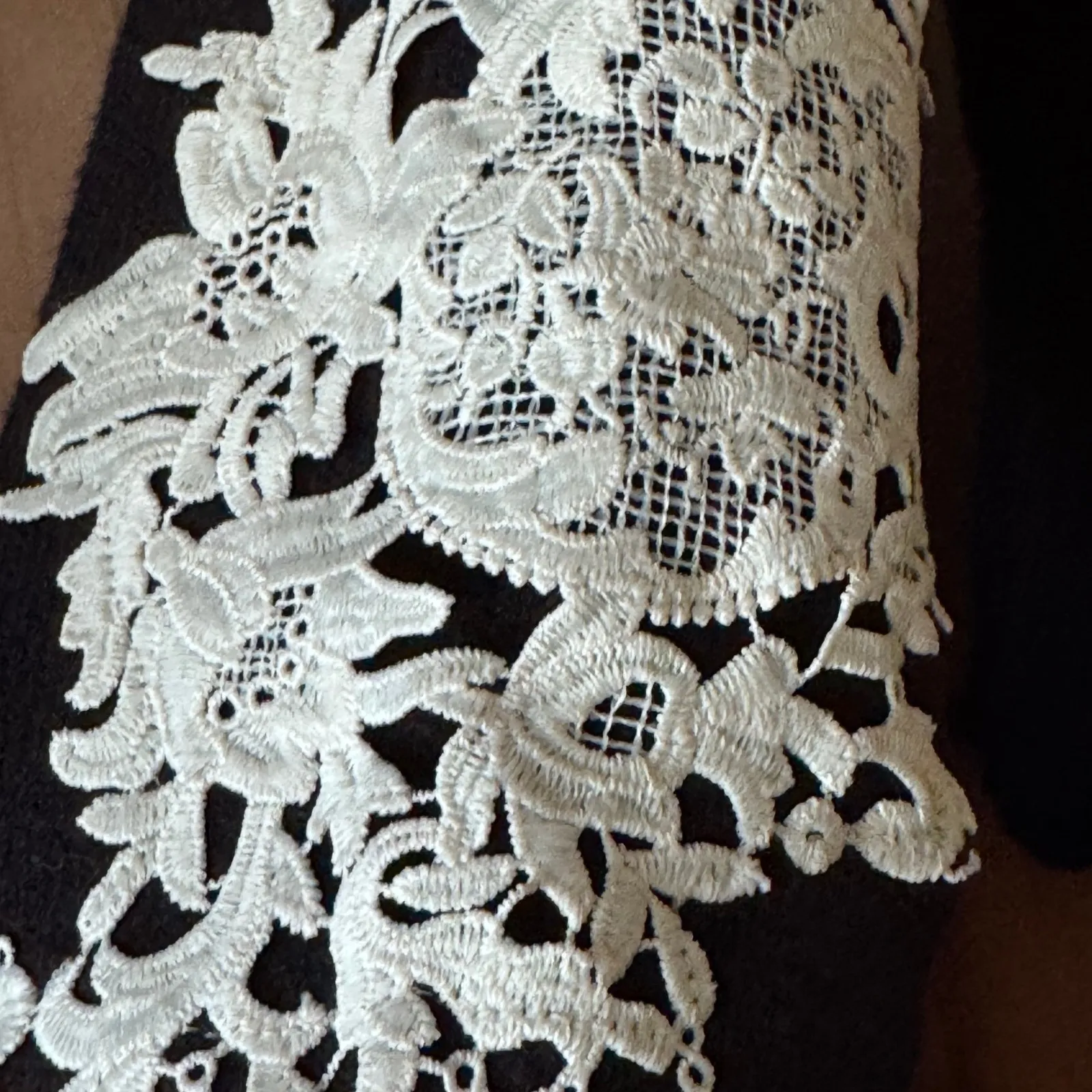 G by Giuliana Black Turtleneck Sweater with Lace Sleeves - Image 3