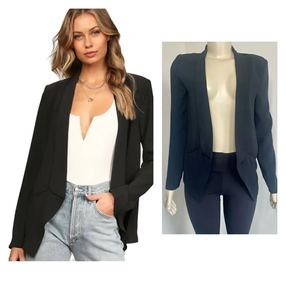 Lulus Lulu’s Women’s Lightweight Blazer Black Office - Image 2
