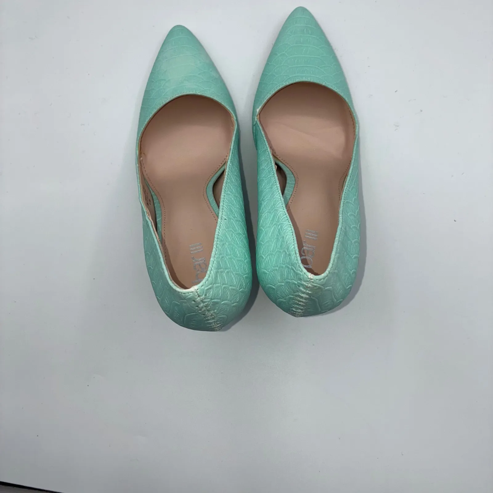 Bar III Womens Joella Pointed Toe Heels Mint Green Snake Embossed 6.5M Colorful - Image 9