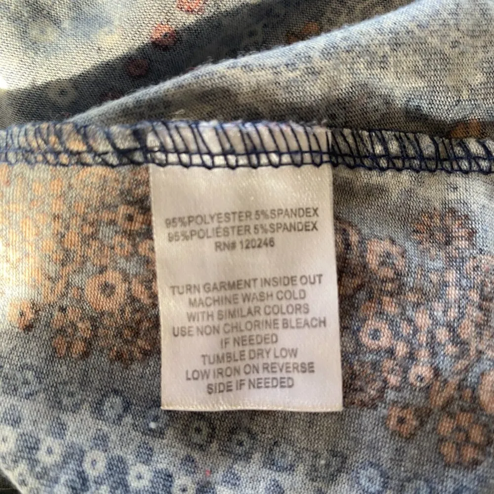 Wallflower red white and blue wide racerback sleeveless stretchy tank top size L - Image 8