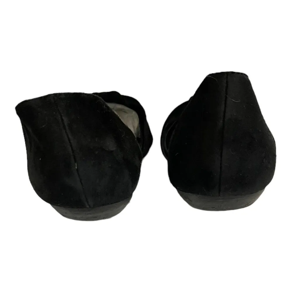 EILEEN FISHER Fuller Suede d'Orsay Flat Black Pointed Toe Leather Shoes 8 EUC - Image 4