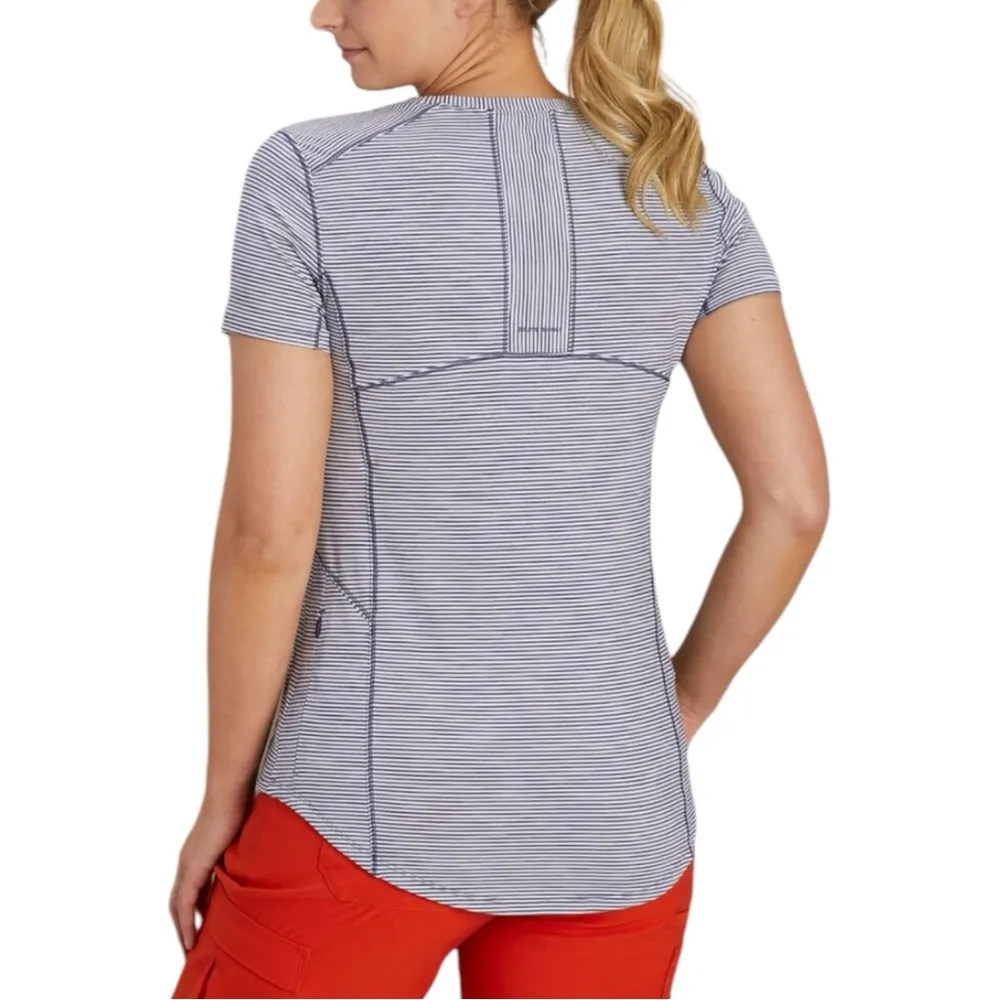 Duluth Trading Green & White Stripe Pier Genius UPF Short Sleeve Tee size XL - Image 10