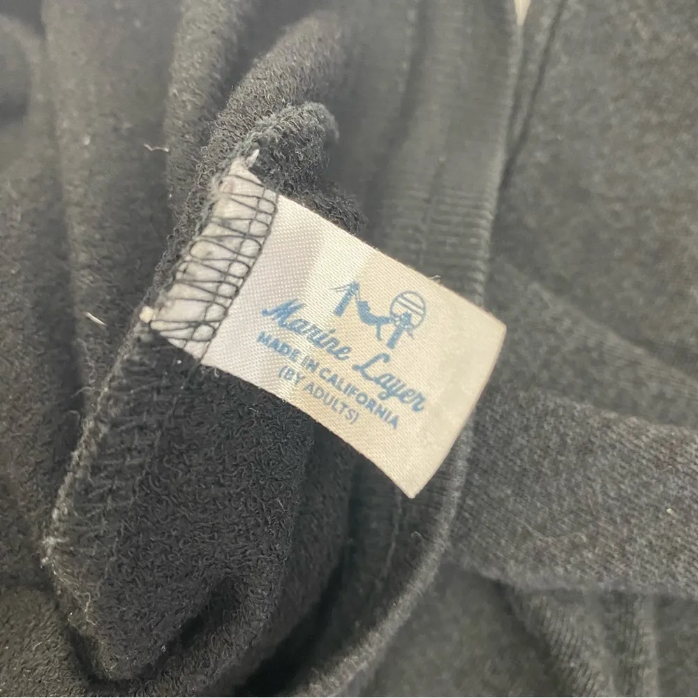 Marine Layer Mid Rise Jogger Sweatpants Loungewear: Heathered Black - Image 7