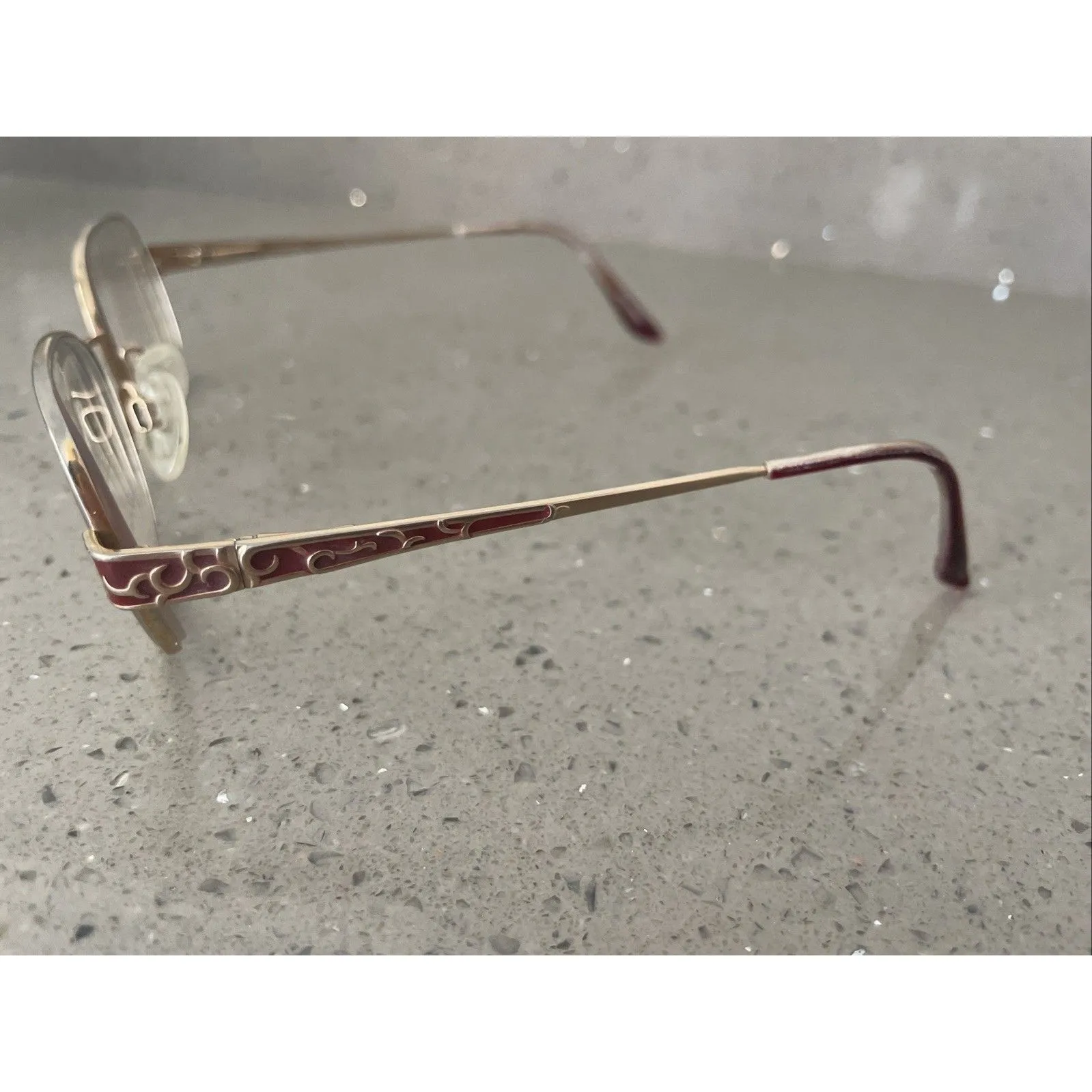 Charmant CH10837 Eyeglasses Frames ONLY Gold & Red 51 - Image 3