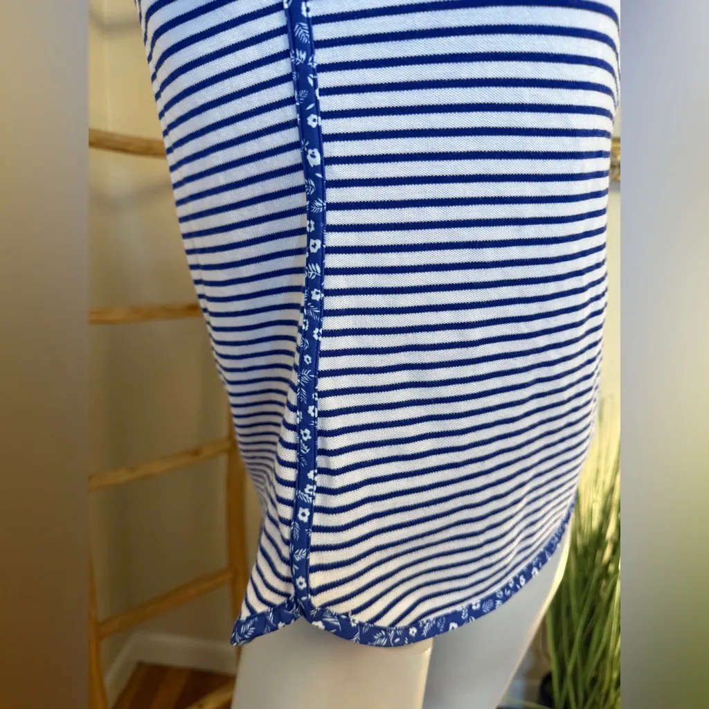 Polo Golf Ralph Lauren Womens M Performance Blue Art Stripe Floral - Image 6