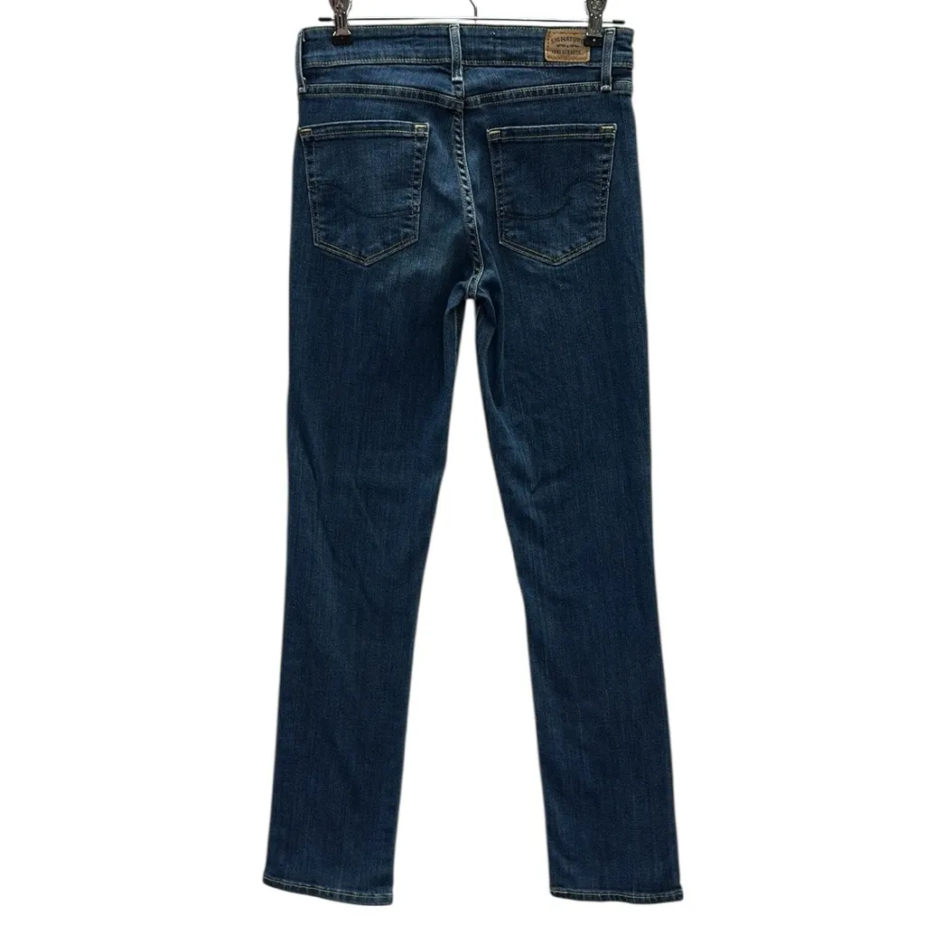 Levis Mid Rise Slim Stretch Denim Medium Wash Blue Jeans Womens 26 x 30 - Image 4