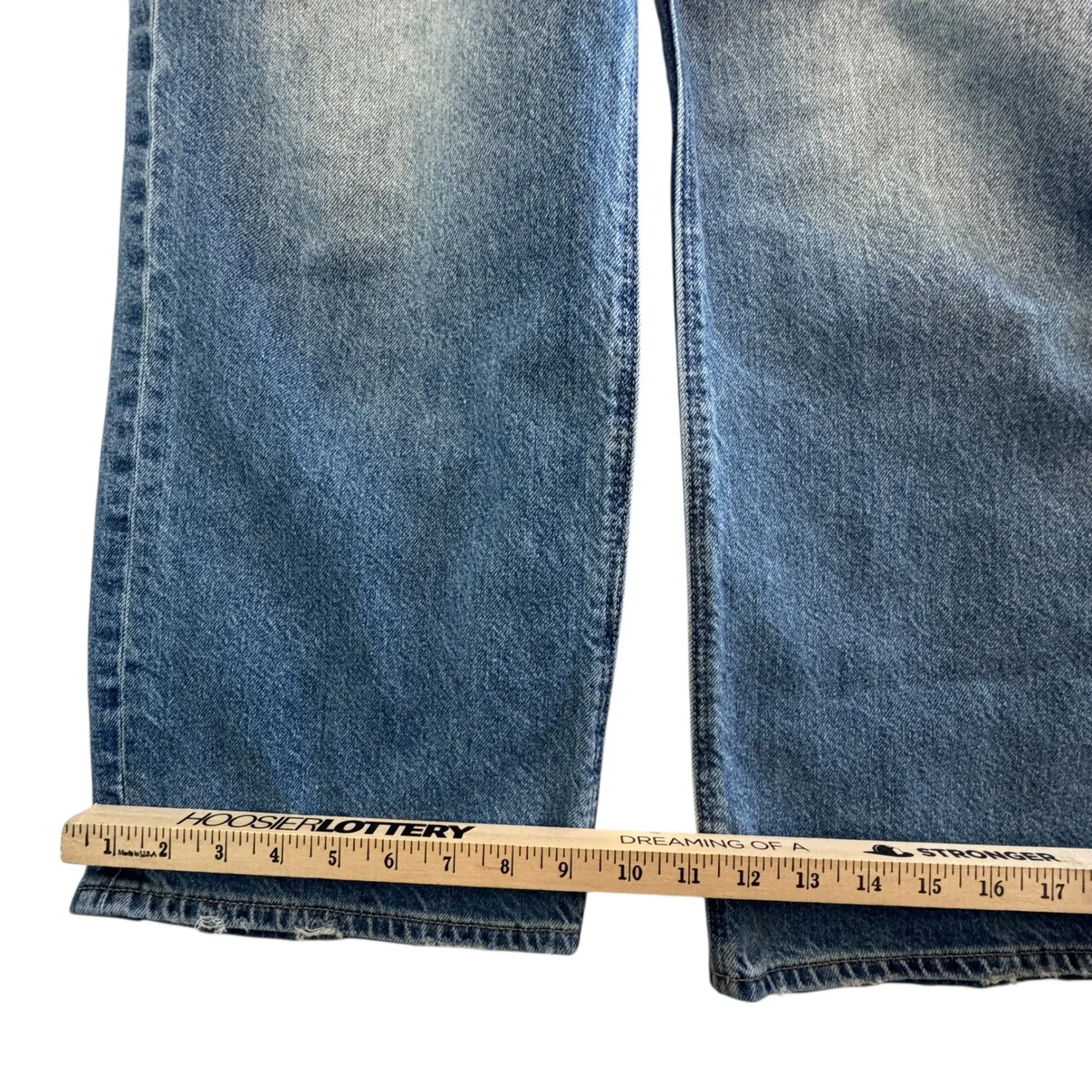 American Eagle Curvy Super High Rise Baggy Straight Jeans Womens 4 Short Strigid - Image 9