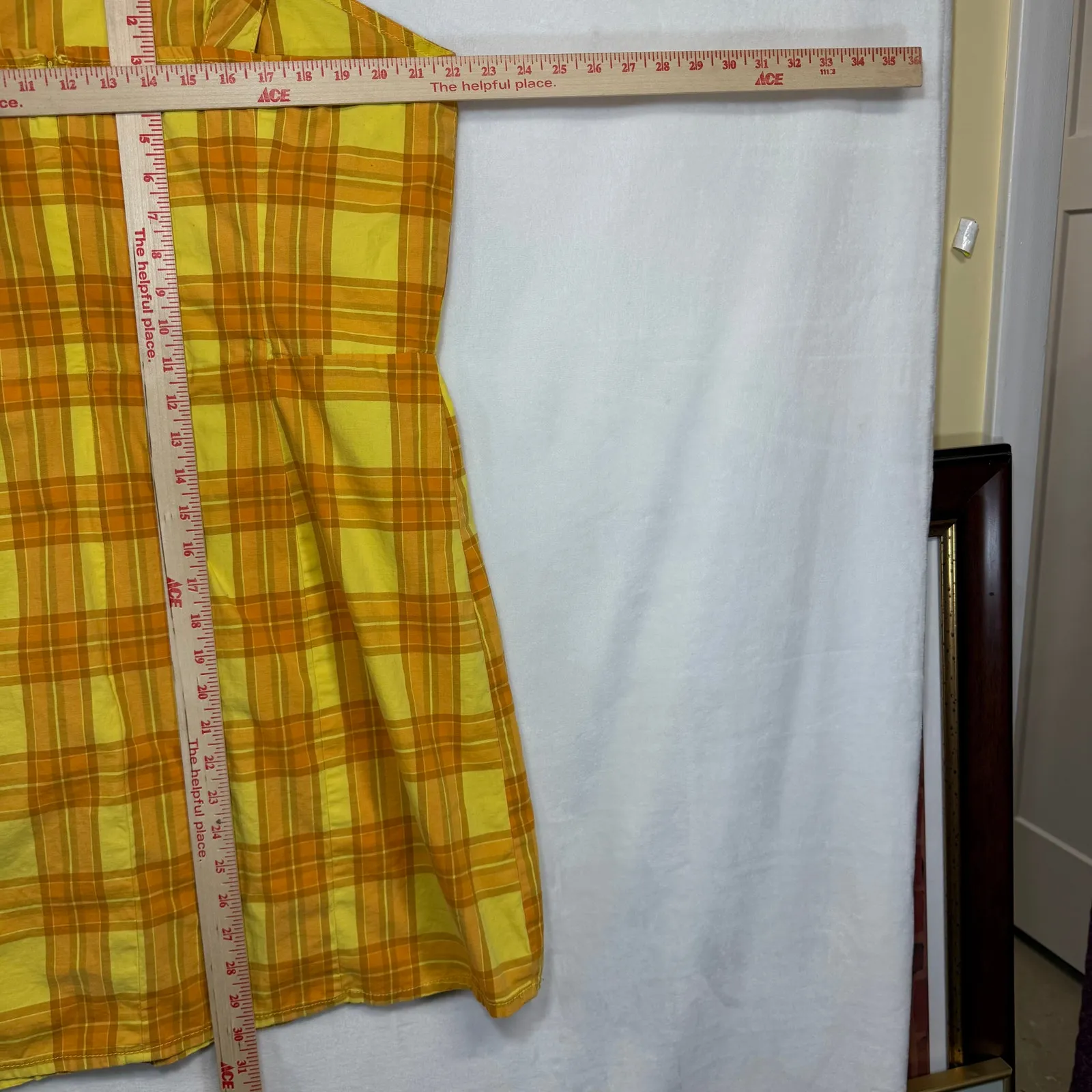 Arizona Jean XXL Plaid Tartan Yellow Mini Dress A-Line Summer Y2K Retro Clueless - Image 8