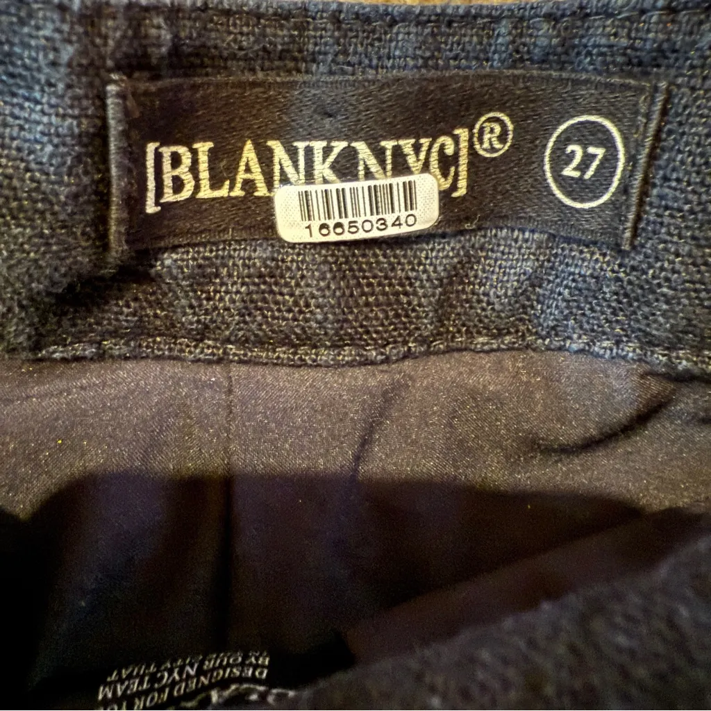 Blank‎ NYC Set Sail Belted Shorts Women’s Size 27 Navy Blue Linen High Rise - Image 6
