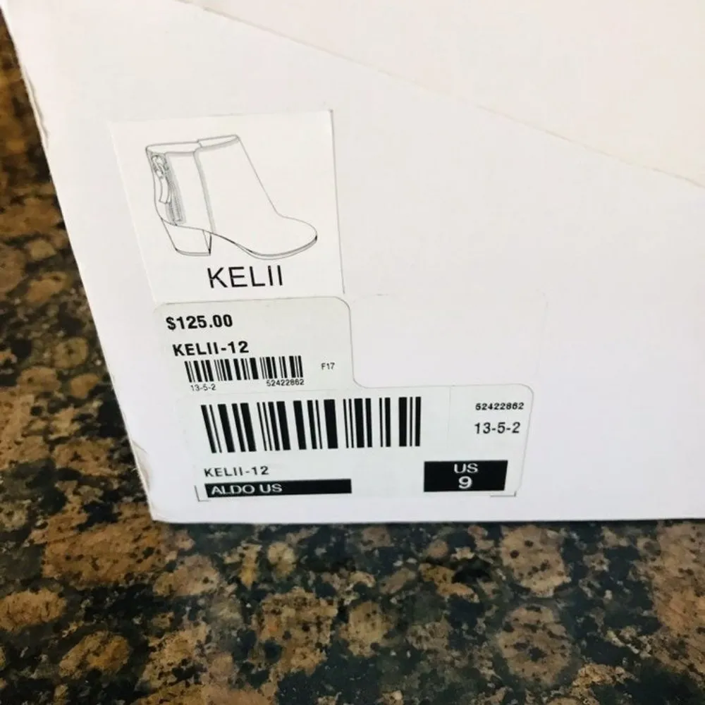 ALDO KELII-12 Tan/Light Brown Suede Booties w/Zipper Detail (Short Fall Boots) - Image 5