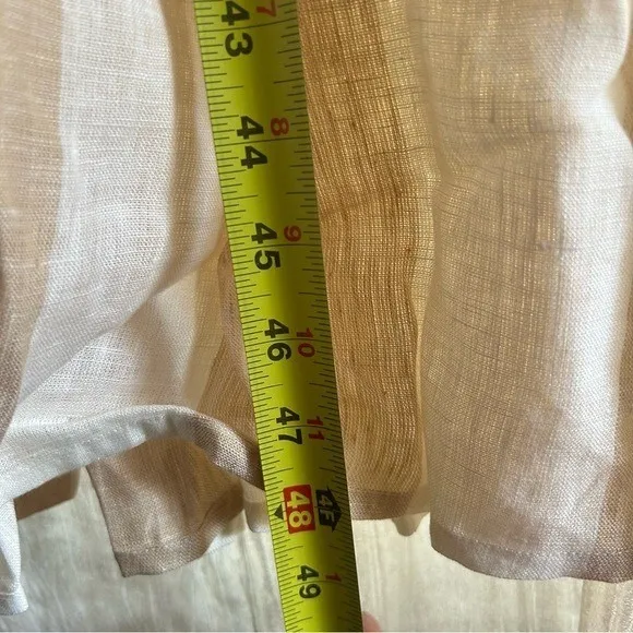 Laude the Label x Madewell Linen Tiered Maxi‎ Dress Coastal Boho Striped NWT XXS Tan - Image 9