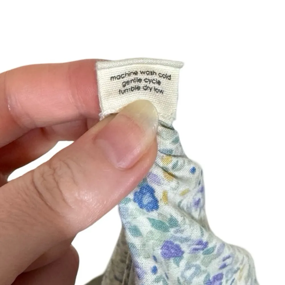 E T C Tiered Ruffle Flutter Scalloped Maxi Dress in Ditsy Floral Liberty London Purple Size M - Image 11