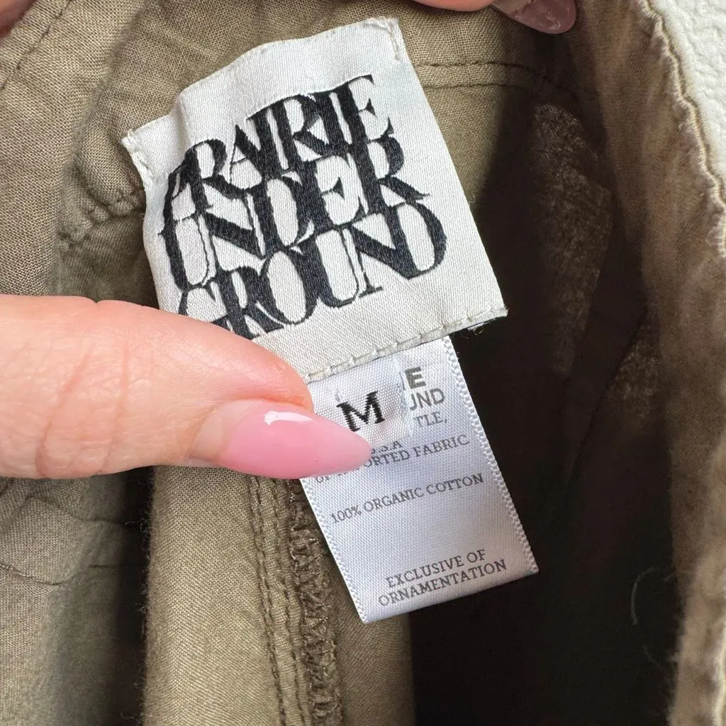 Prairie Underground Lagenlook Green 100% Organic Cotton Pant Womens Size Medium - Image 7