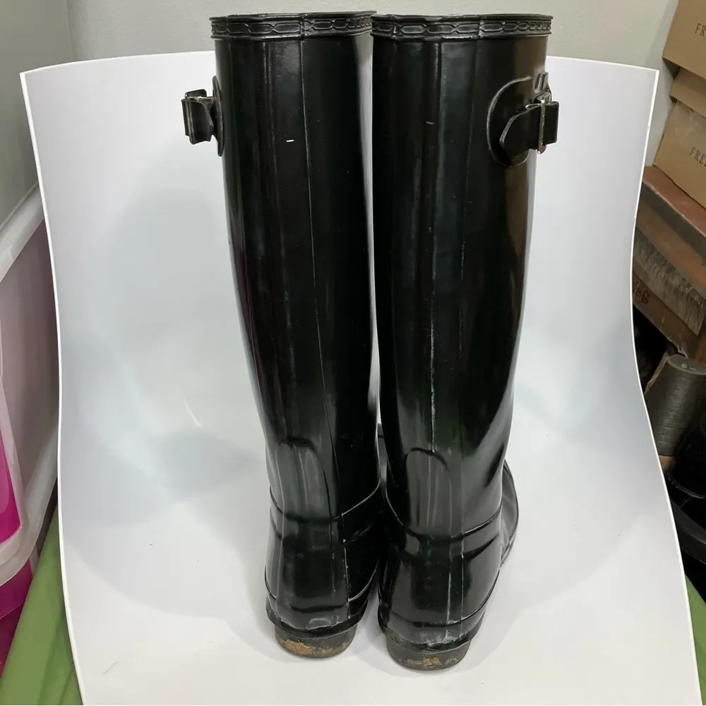 Hunter‎ original tall black rain boots women’s size 6 - Image 8