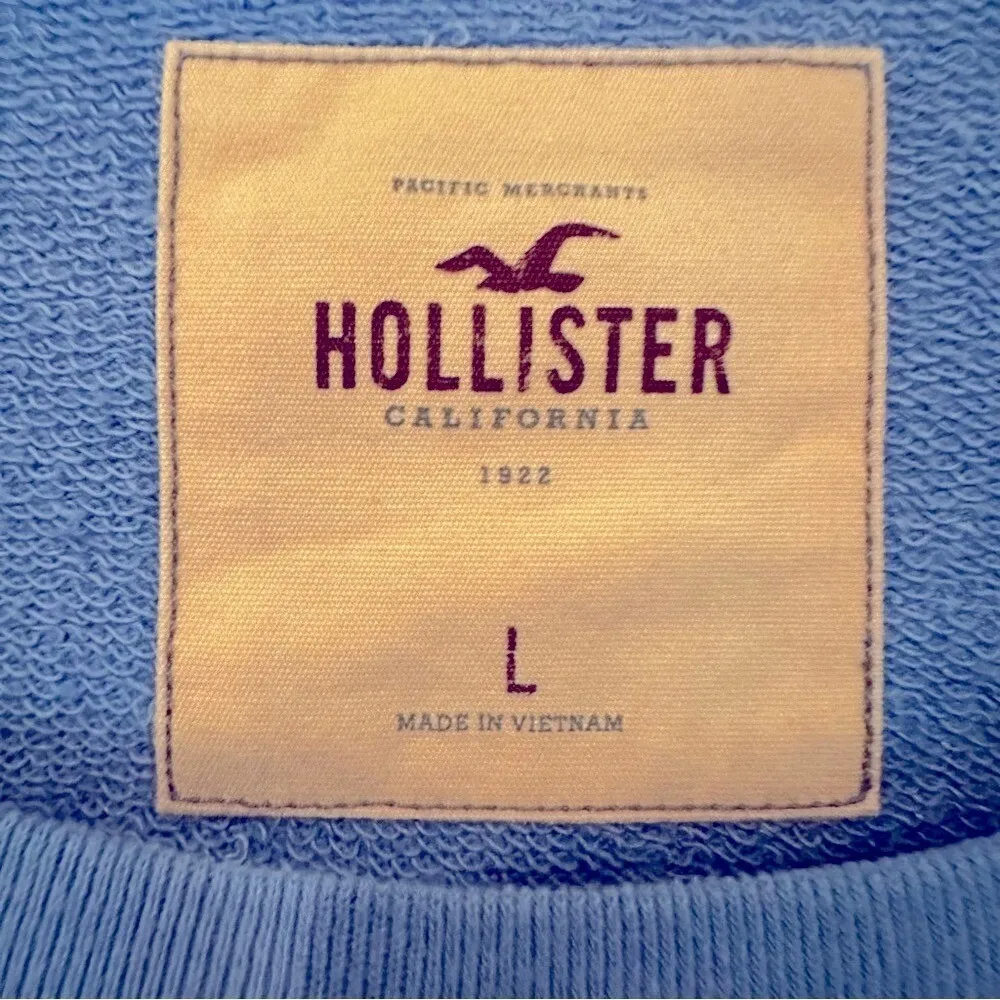 Hollister Scoopneck Lace Sweatshirt Women's Large Blue Ombre Feminine Distressed - Image 6