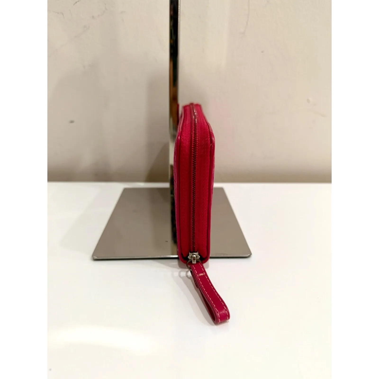 NWT Coach Zip Up Continental Canvas and Suede Wallet Pink - Image 3