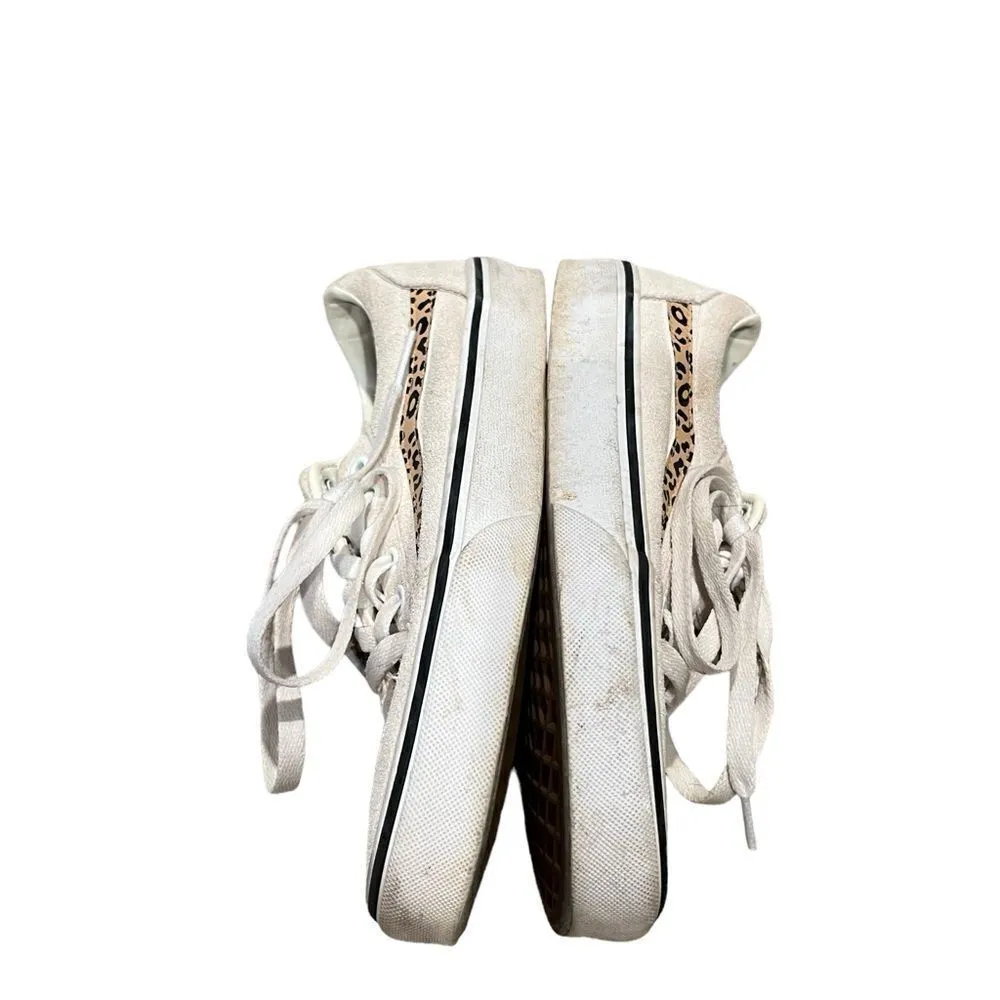 Vans Ward Ivory Suede Cheetah Stripe Low Top Lace-Up Skateboarding Sneakers 8 - Image 8