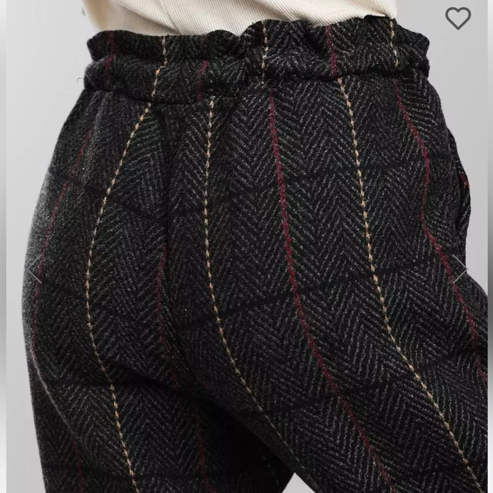 🆕 HYFVE Plaid Herringbone Taper Paper bag pants Large - Image 3