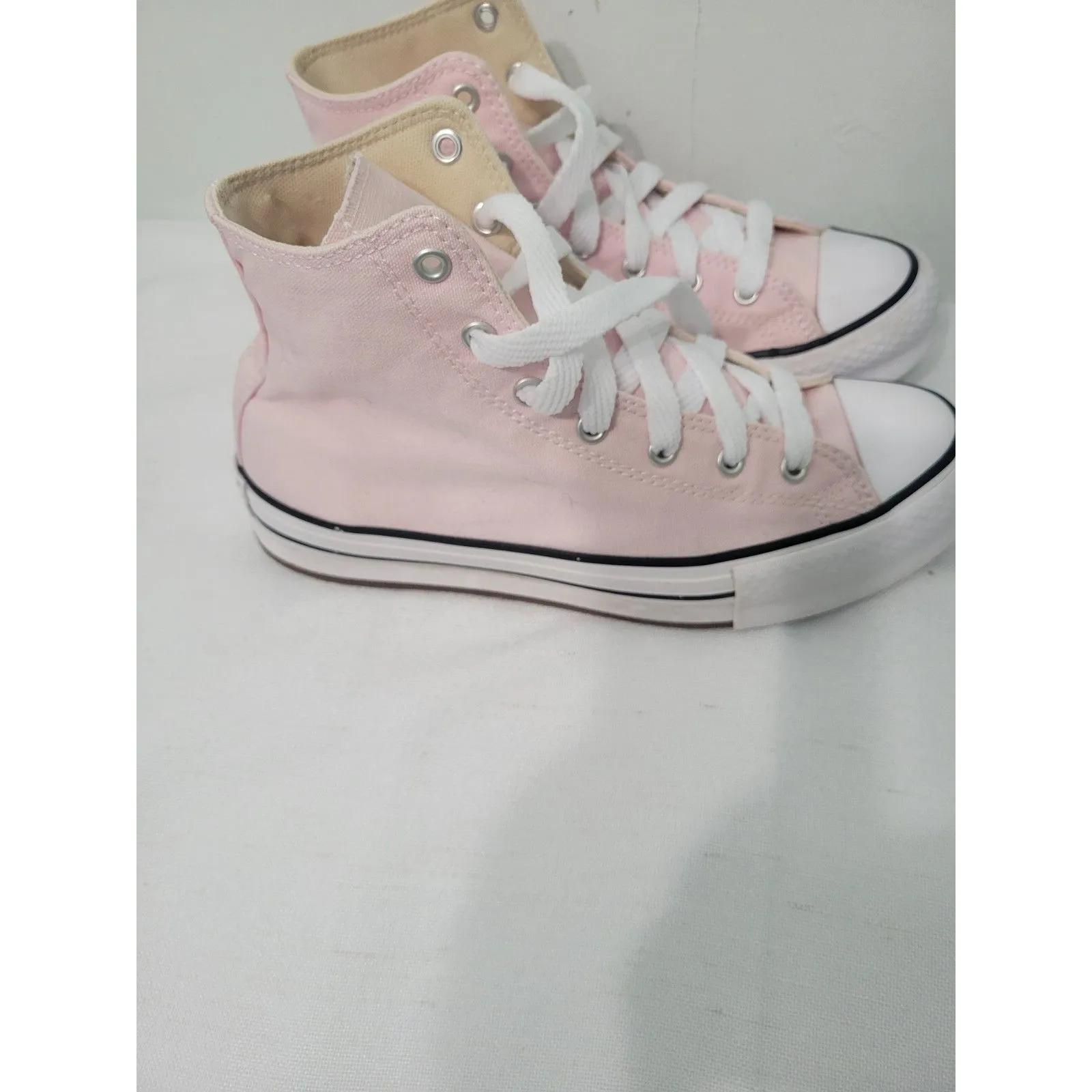 Converse Chuck Taylor All Star Lift Platform High Gingham Light Pink Size 6 - Image 4