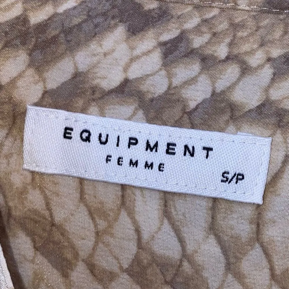 Equipment Snakeskin Print Silk Button Down Dress - Image 4