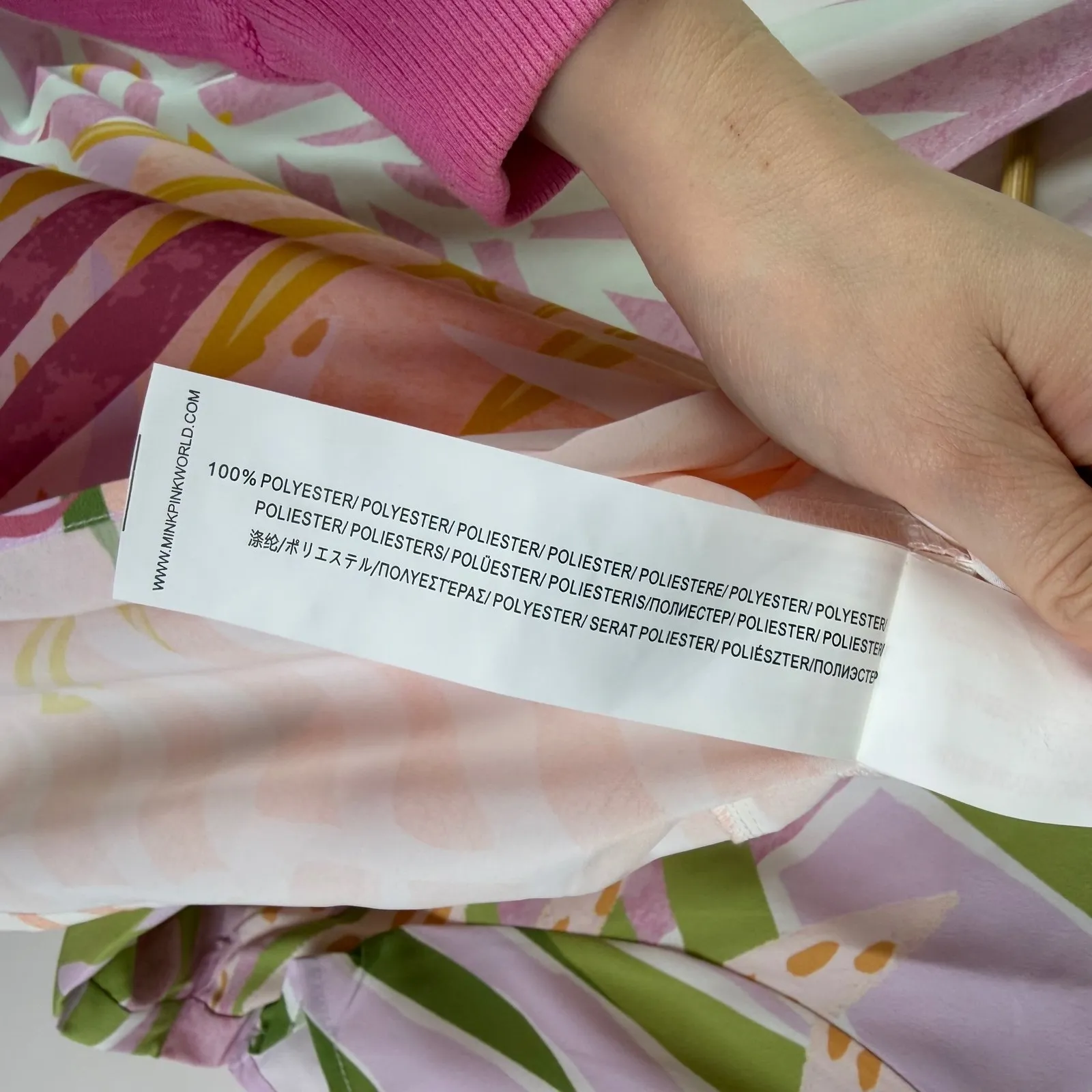 MINKPINK Palm Springs Tee Dress Small Tropical Colorful Pastel Resort Vacation - Image 8