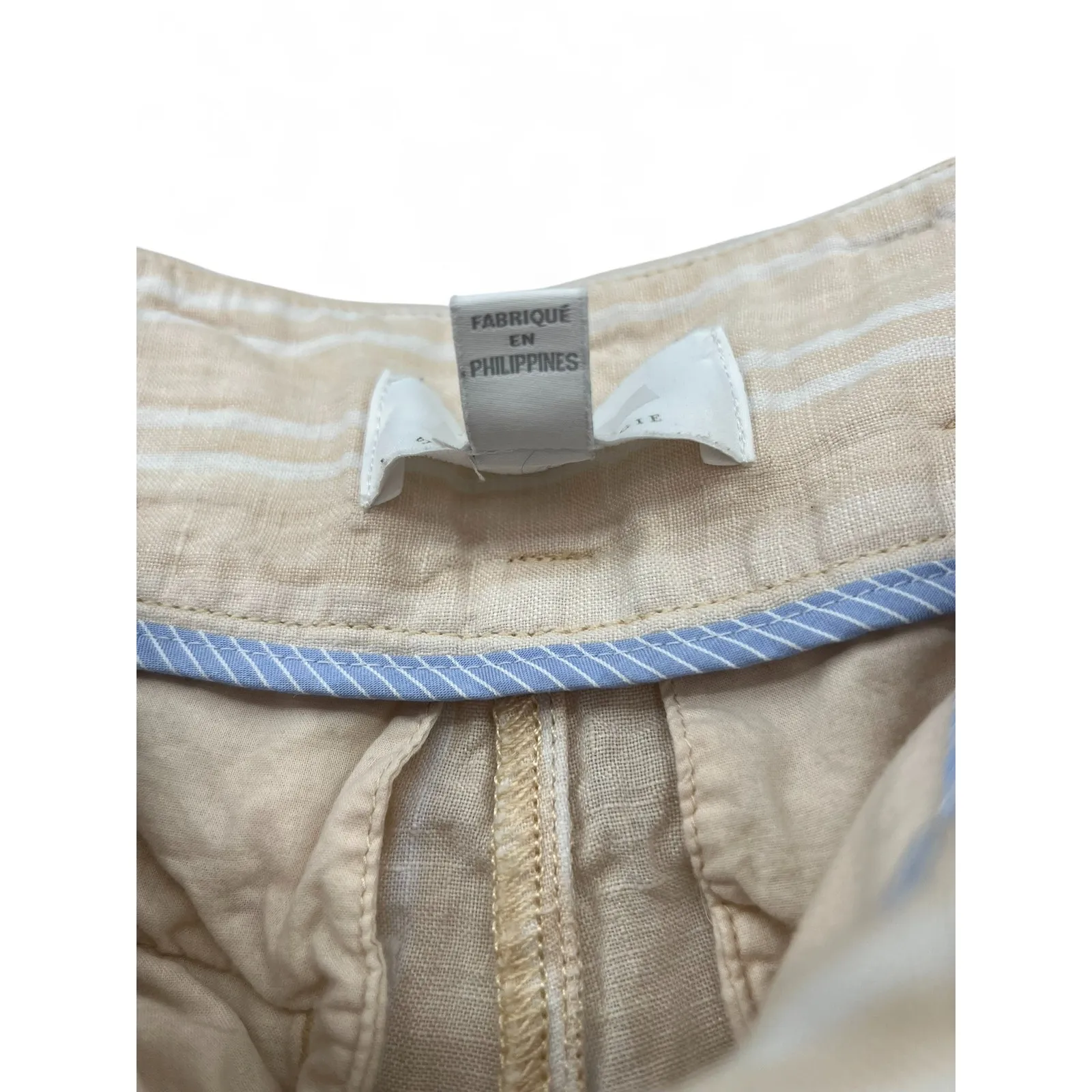 Ett:twa by Anthropologie | 2 / S |striped linen wide-leg pants trouser Natural - Image 7