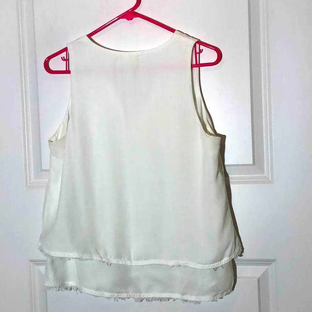 Cloth & Stone White Tencel  Layered Tank Small - Image 2