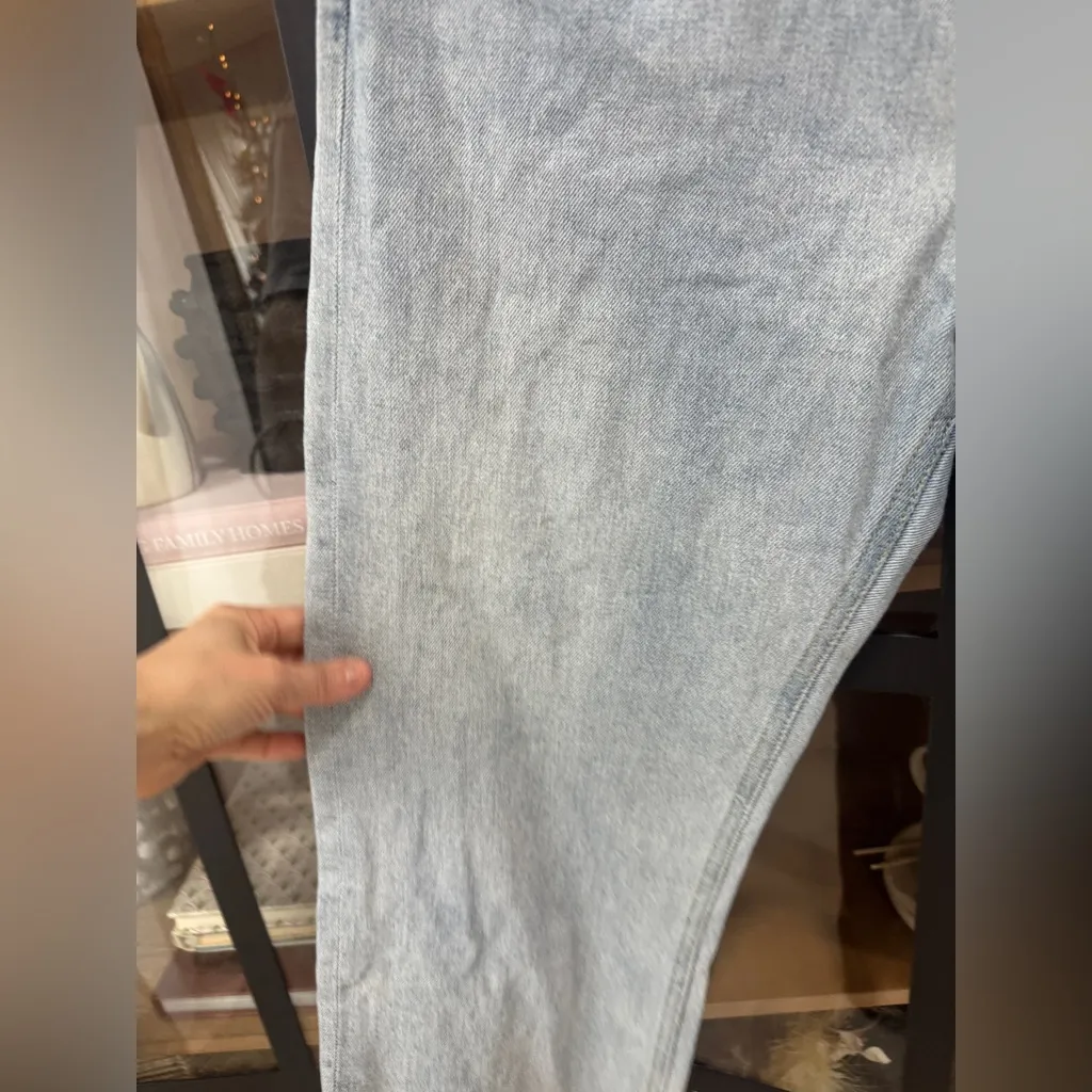 The Great. Wayne Jeans Kentucky Wash distressed frayed straight crop high rise Blue Size 28 - Image 13