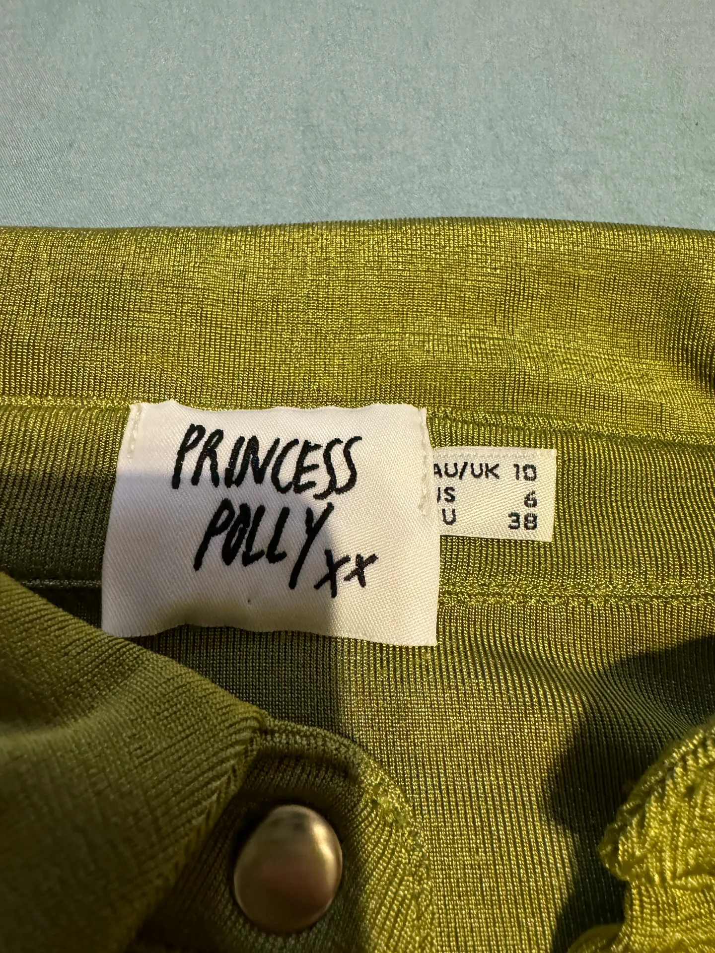 Green Velvet Button Up - Image 4