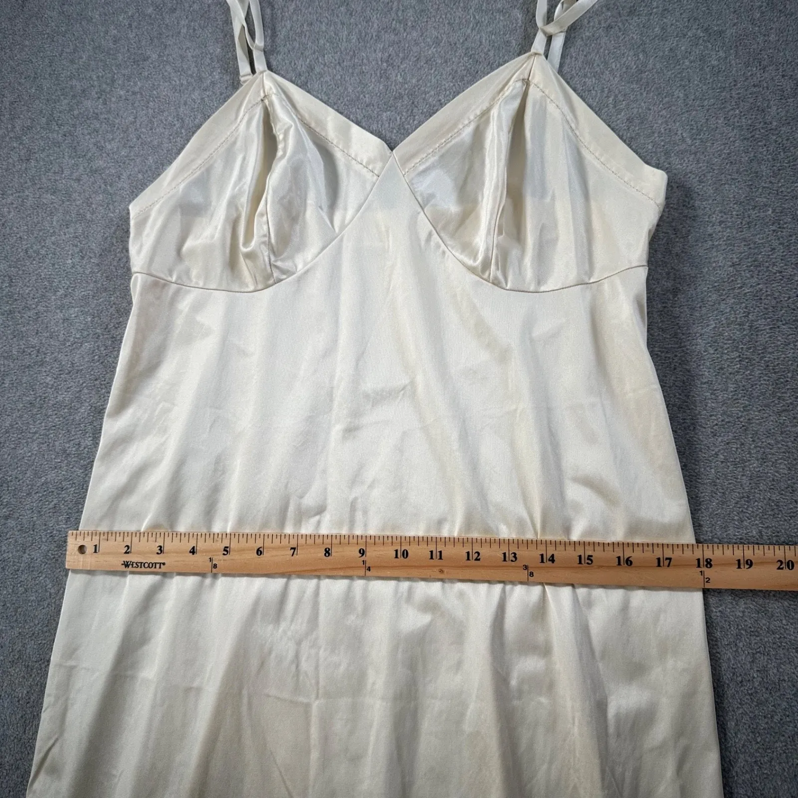 Kayser Vintage Full Slip Undergarment Womens 38 Tall Beige Nylon Adjustabl Strap Tan Size undefined - Image 5