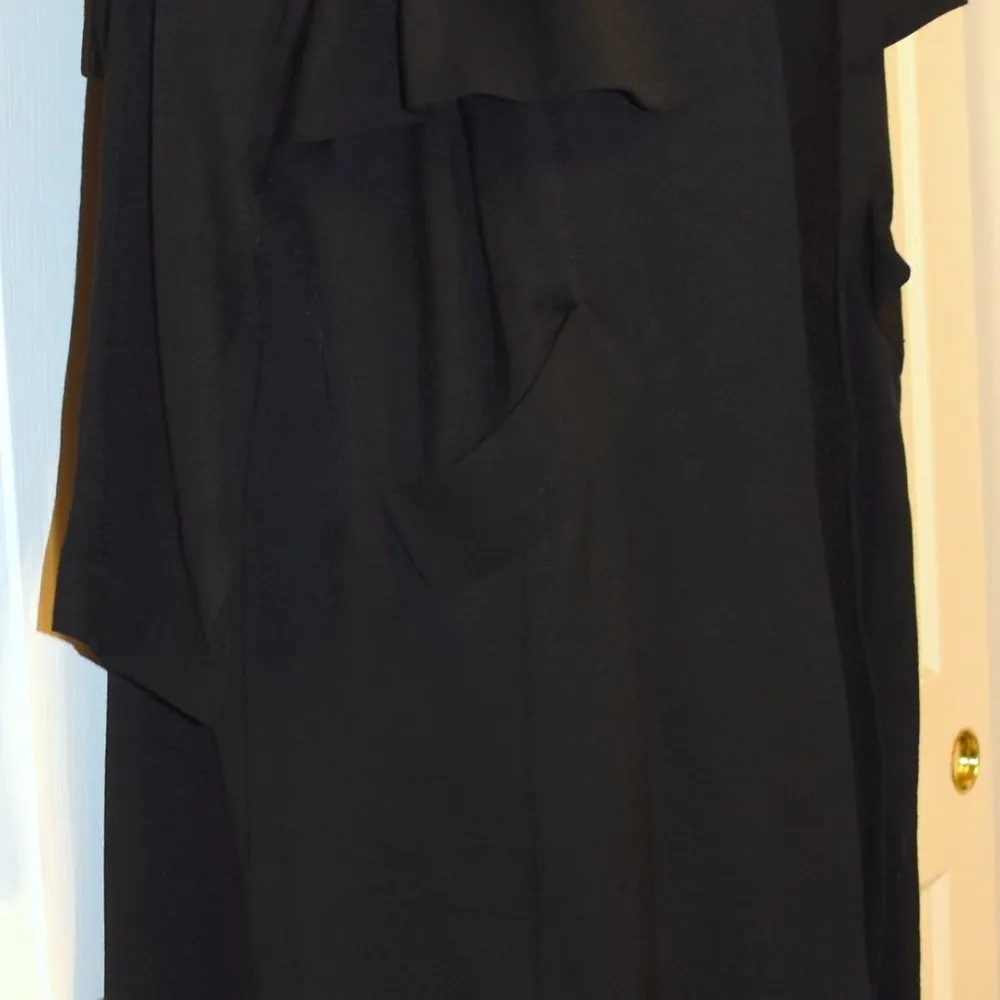 Sejour Minimalist Shawl Contemporary Lagenlook Black Crepe Duster - Image 4