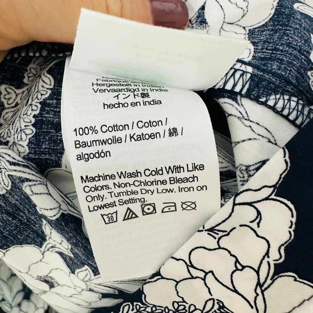 J.Crew Tie Shoulder Poplin Dress in Magnolia Floral Navy BG490 Size XS - Image 5