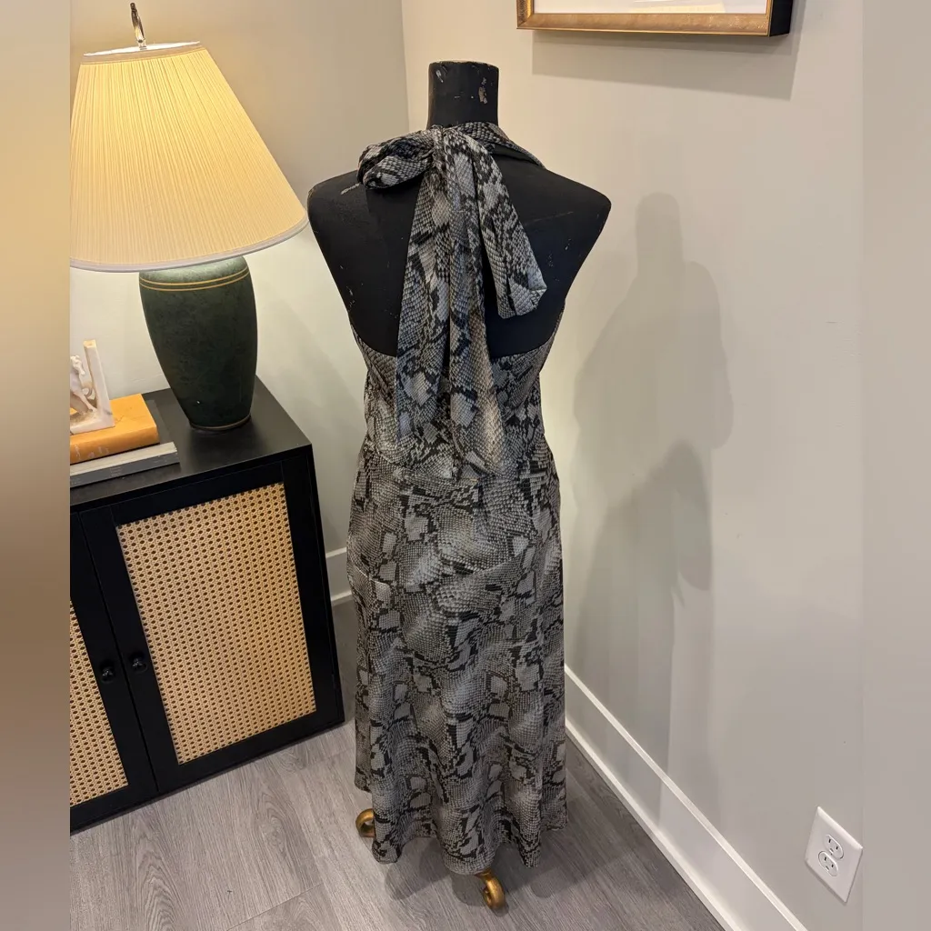 Banana Republic Snake Print 2-Piece Set Halter Top + Midi Skirt Size 4 / 4Petite - Image 3
