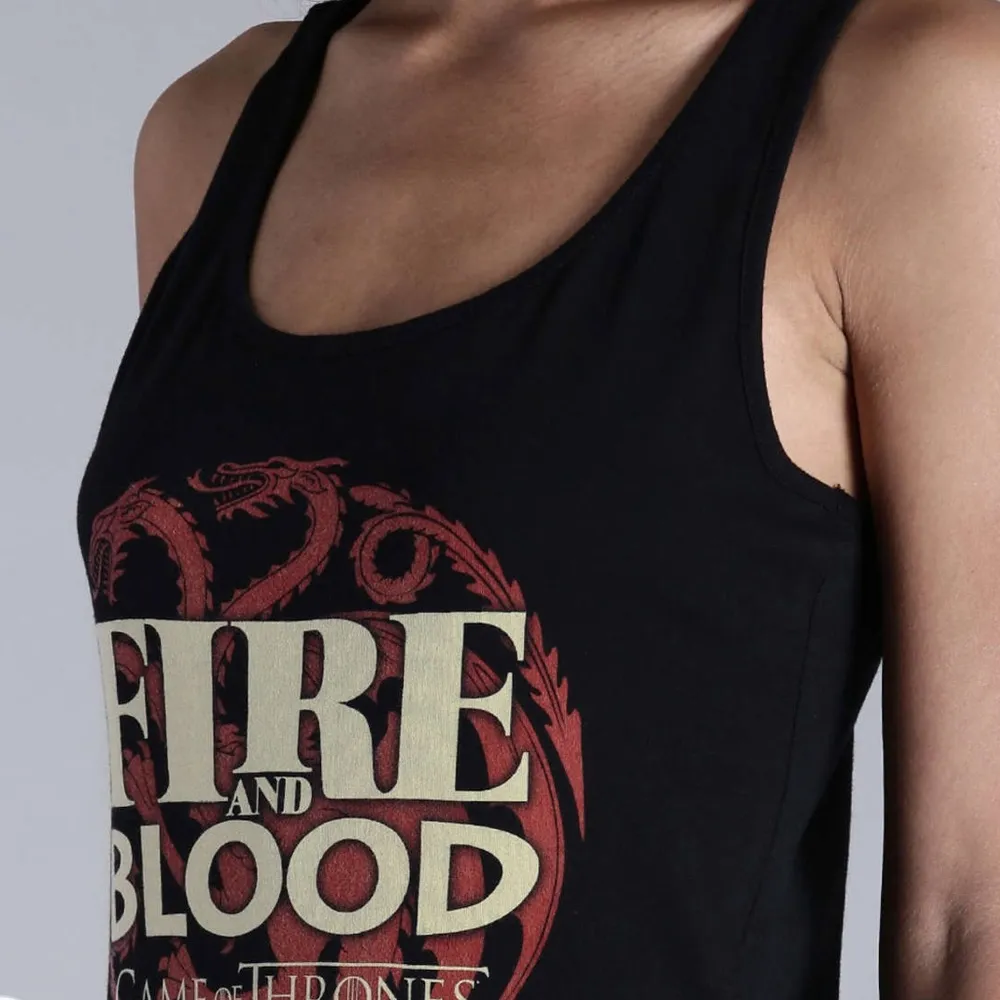 NWT Game Of Thrones Fire And Blood Printed Top Black Size L - Image 6