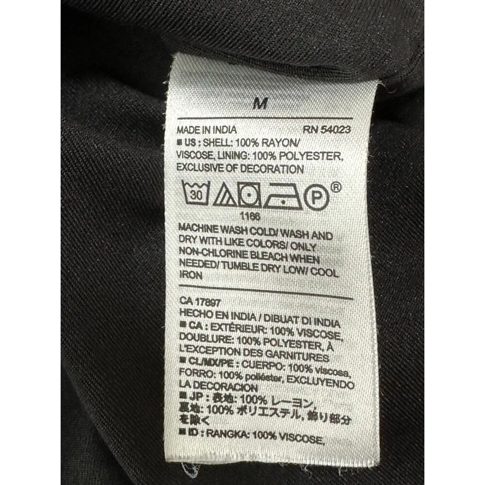 Old Navy Blue Floral Print Long Sleeve Embroidered Dress Women Medium Boho - Image 9