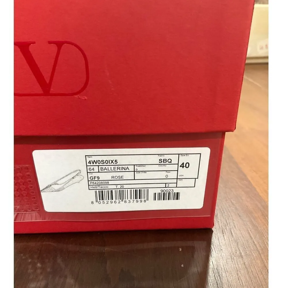 VALENTINO GARAVANI Rockstud Wispy Ballerina Flats in Rose Cannelle 40 With box - Image 12