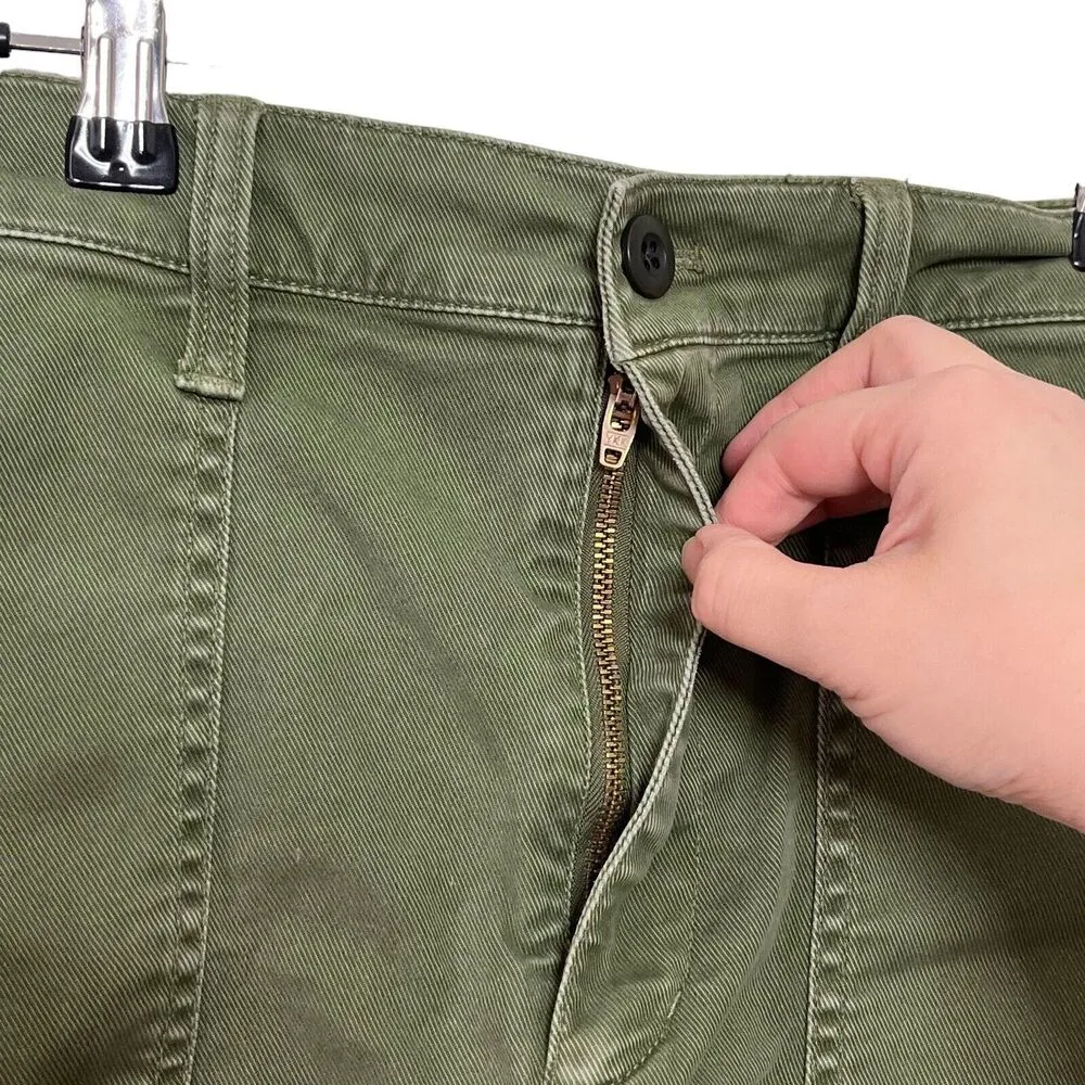 Madewell Vintage Fatigue Shorts Size 31 Desert Olive Green Chino High Rise - Image 6