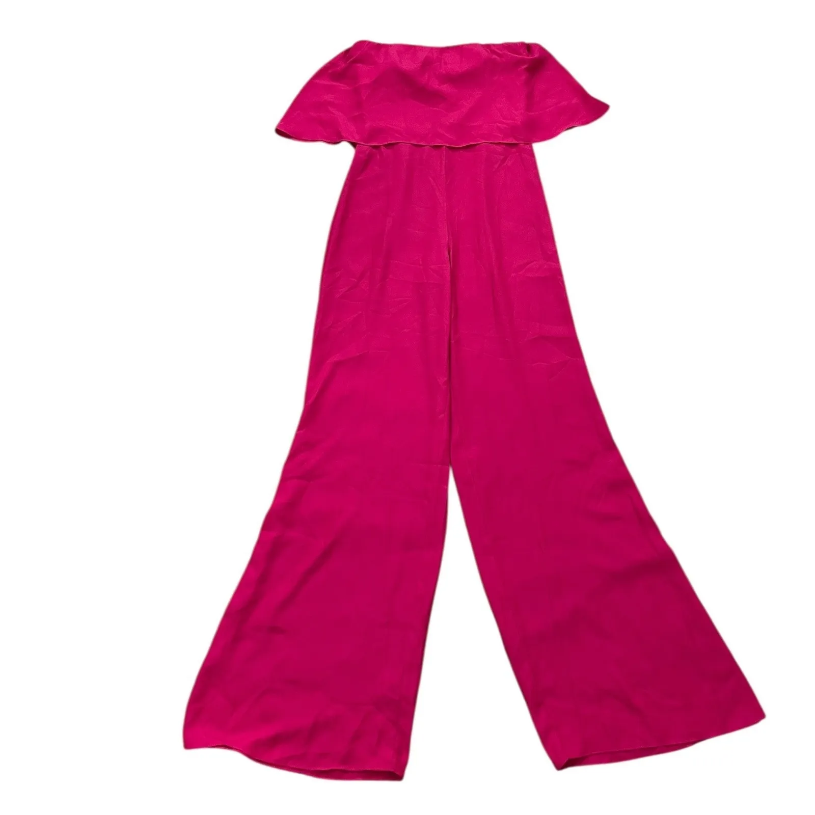 AMANDA‎ UPRICHARD Women's Topanga Jumpsuit Pink Strapless Wide Leg Size SMALL - Image 3