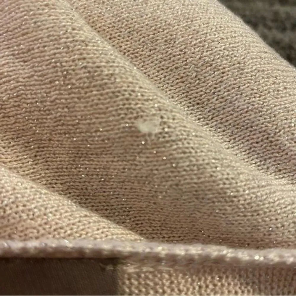 Easywear by Chico’s Metallic Knit 3/4 Sleeve Sweater Light Pink - Image 4